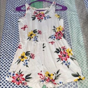A floral short jumpsuit